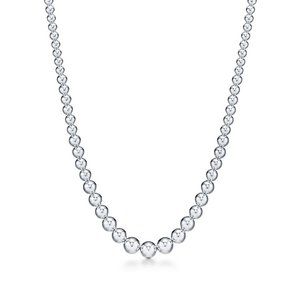 Graduated sterling silver bead Tiffany necklace 16"